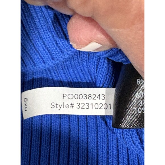 Boston Proper Sweater. Boho, Cottagecore Knit Royal Blue Small Sweetheart Neck - Picture 8 of 14